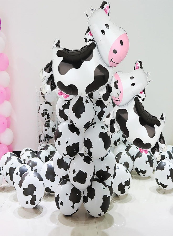 Hazyore 100 PCS Cow Print Balloons, 2 Pcs Big Cow Balloons 12 inch Cow Balloon Children's Party Cowboy Theme Birthday Party Girl's First Birthday Granary Farm Animal Theme Party Decorative Supplies - Image 5